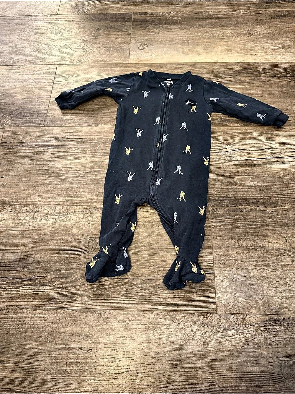 Pekkle Organically Grown Cotton Footed Sleeper Black 9M